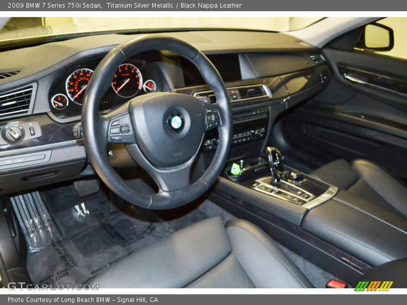 Titanium Silver Metallic / Black Nappa Leather 2009 BMW 7 Series 750i Sedan