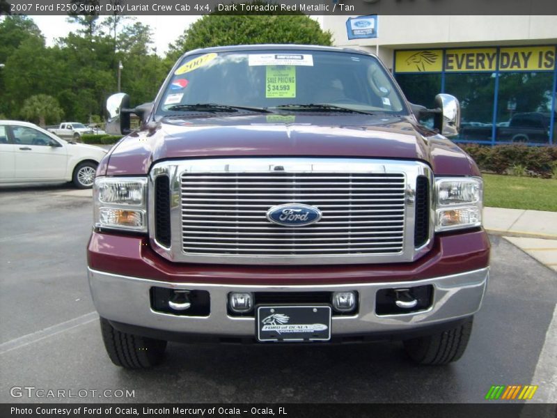 Dark Toreador Red Metallic / Tan 2007 Ford F250 Super Duty Lariat Crew Cab 4x4