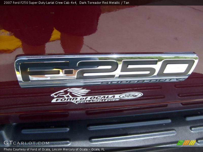 Dark Toreador Red Metallic / Tan 2007 Ford F250 Super Duty Lariat Crew Cab 4x4