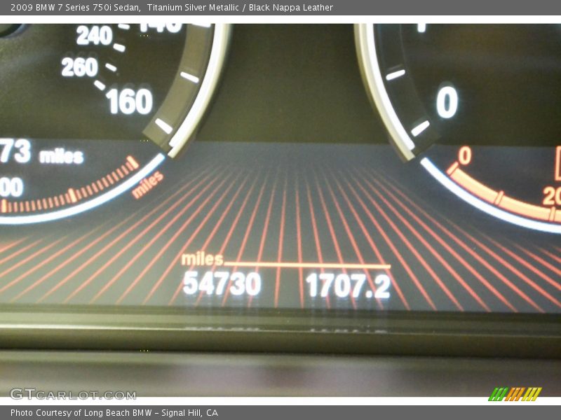 Titanium Silver Metallic / Black Nappa Leather 2009 BMW 7 Series 750i Sedan