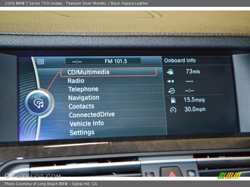 Titanium Silver Metallic / Black Nappa Leather 2009 BMW 7 Series 750i Sedan
