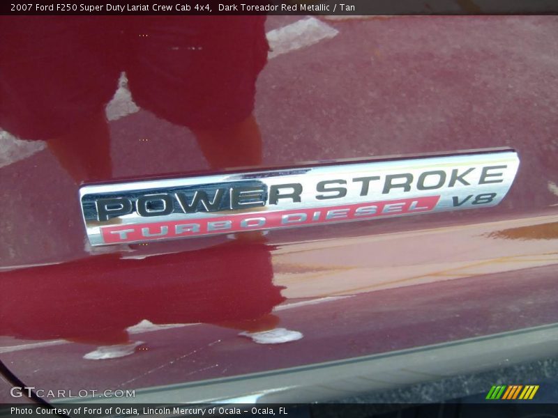 Dark Toreador Red Metallic / Tan 2007 Ford F250 Super Duty Lariat Crew Cab 4x4