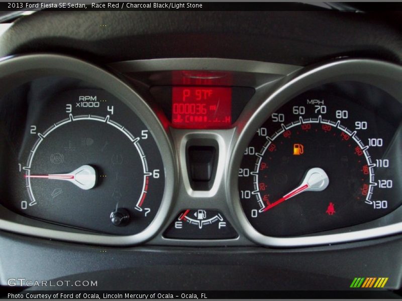 Race Red / Charcoal Black/Light Stone 2013 Ford Fiesta SE Sedan