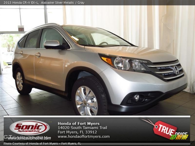 Alabaster Silver Metallic / Gray 2013 Honda CR-V EX-L