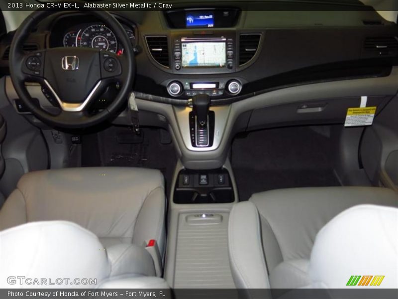 Alabaster Silver Metallic / Gray 2013 Honda CR-V EX-L
