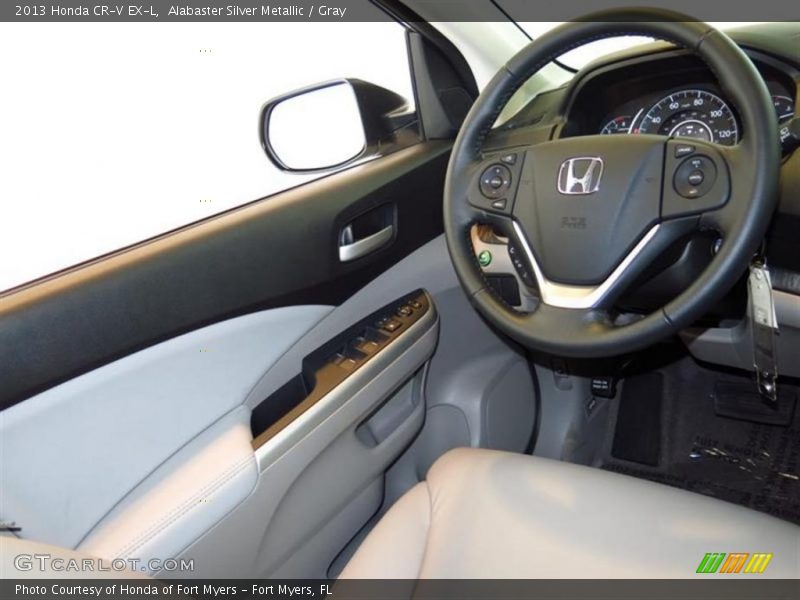 Alabaster Silver Metallic / Gray 2013 Honda CR-V EX-L
