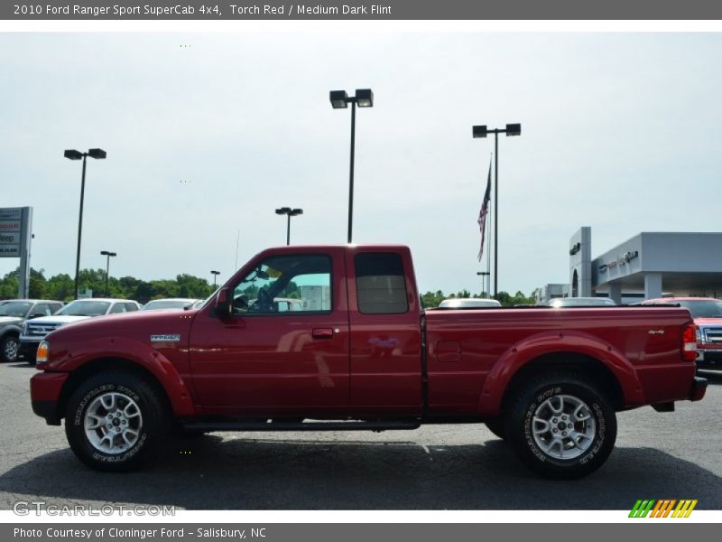 Torch Red / Medium Dark Flint 2010 Ford Ranger Sport SuperCab 4x4