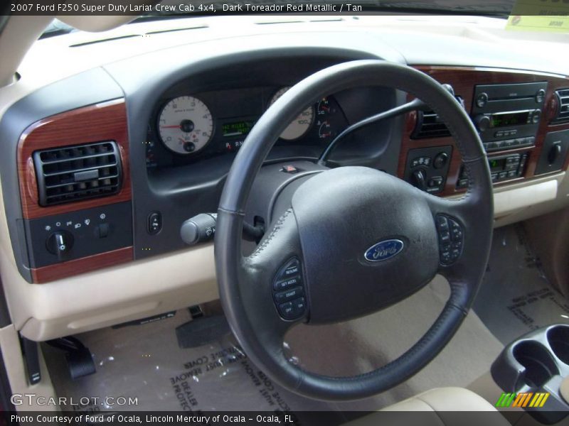 Dark Toreador Red Metallic / Tan 2007 Ford F250 Super Duty Lariat Crew Cab 4x4