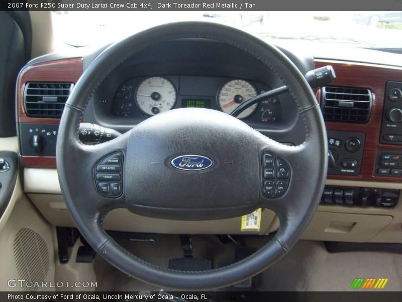 Dark Toreador Red Metallic / Tan 2007 Ford F250 Super Duty Lariat Crew Cab 4x4