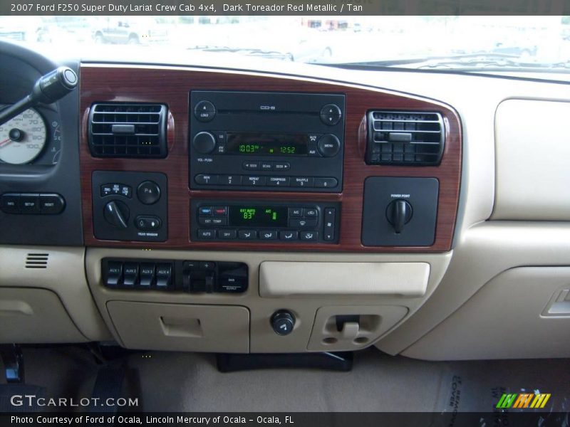 Dark Toreador Red Metallic / Tan 2007 Ford F250 Super Duty Lariat Crew Cab 4x4