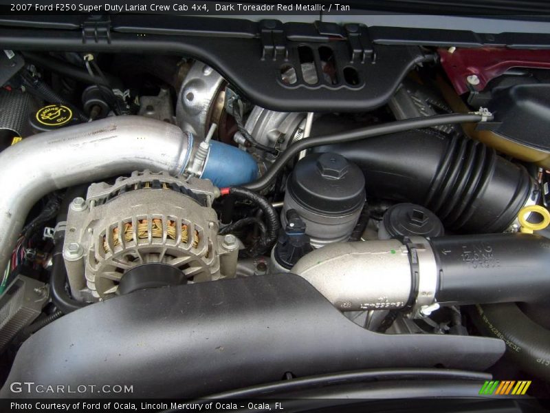 Dark Toreador Red Metallic / Tan 2007 Ford F250 Super Duty Lariat Crew Cab 4x4