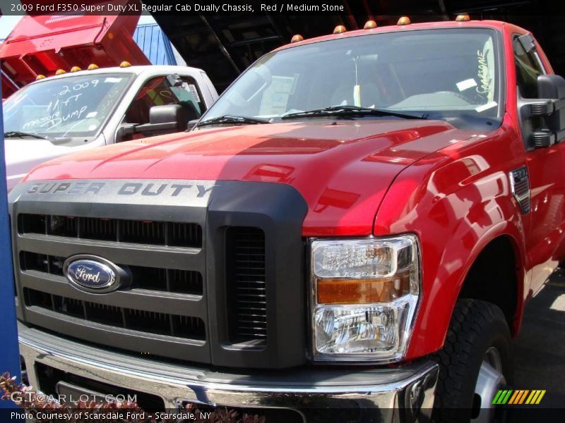 Red / Medium Stone 2009 Ford F350 Super Duty XL Regular Cab Dually Chassis