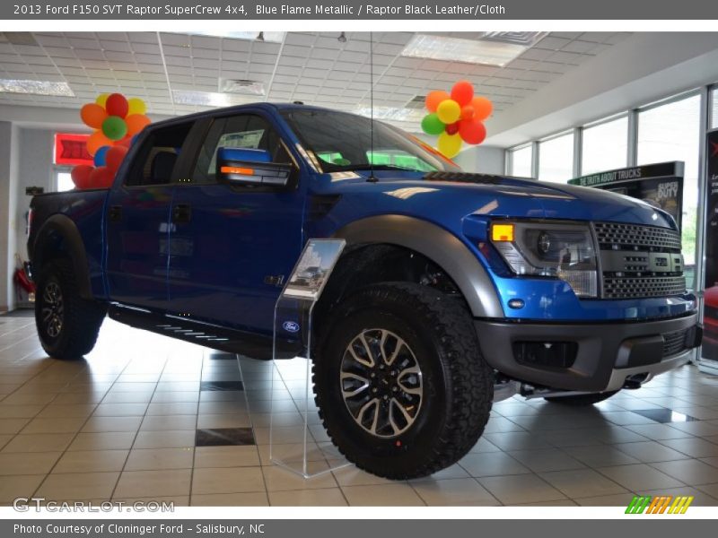 Blue Flame Metallic / Raptor Black Leather/Cloth 2013 Ford F150 SVT Raptor SuperCrew 4x4