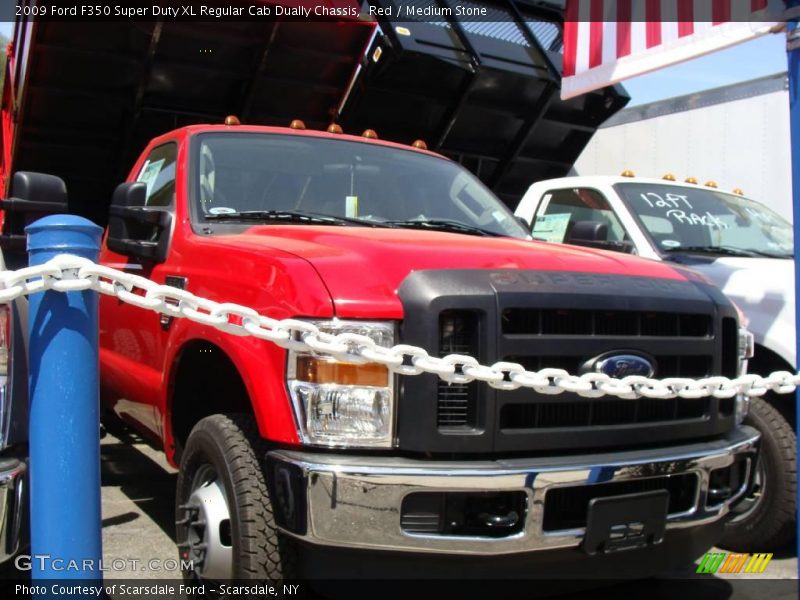 Red / Medium Stone 2009 Ford F350 Super Duty XL Regular Cab Dually Chassis