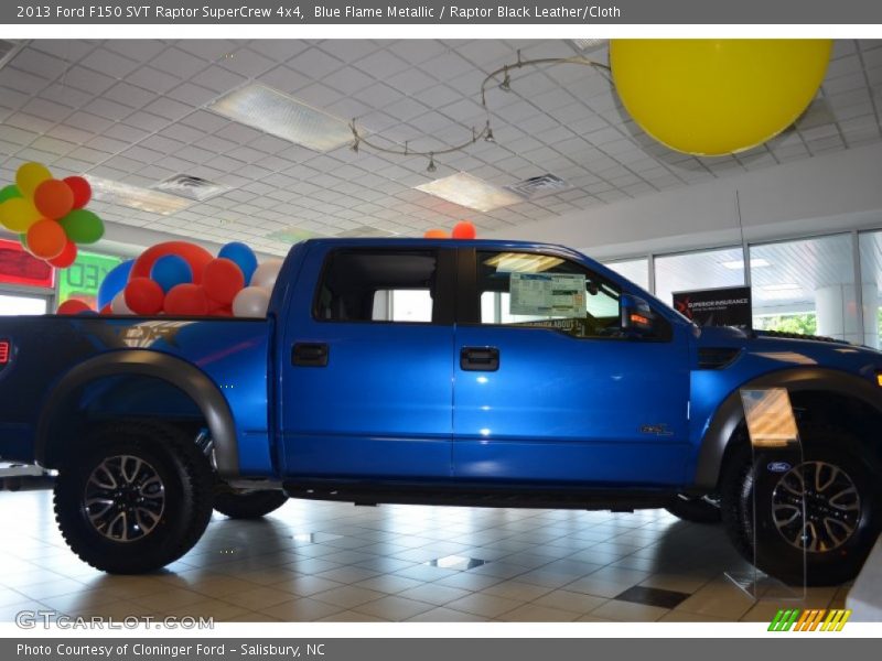 Blue Flame Metallic / Raptor Black Leather/Cloth 2013 Ford F150 SVT Raptor SuperCrew 4x4