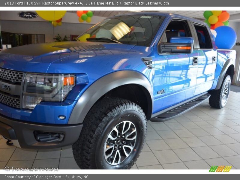 Blue Flame Metallic / Raptor Black Leather/Cloth 2013 Ford F150 SVT Raptor SuperCrew 4x4