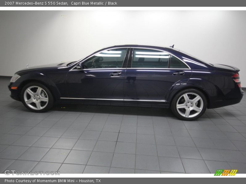 Capri Blue Metallic / Black 2007 Mercedes-Benz S 550 Sedan