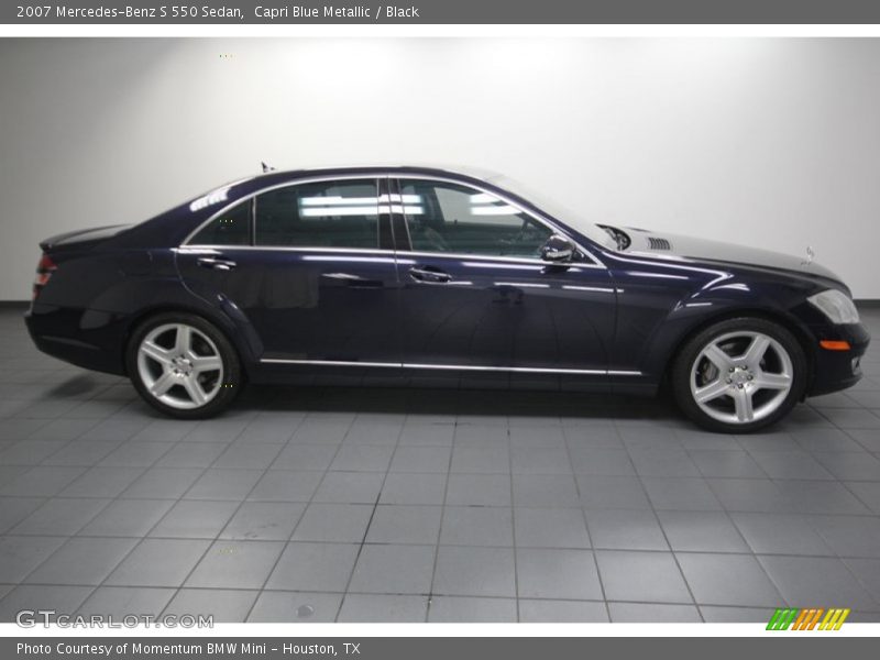 Capri Blue Metallic / Black 2007 Mercedes-Benz S 550 Sedan