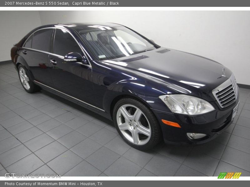 Capri Blue Metallic / Black 2007 Mercedes-Benz S 550 Sedan