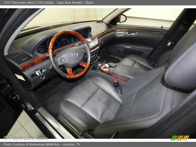 Capri Blue Metallic / Black 2007 Mercedes-Benz S 550 Sedan