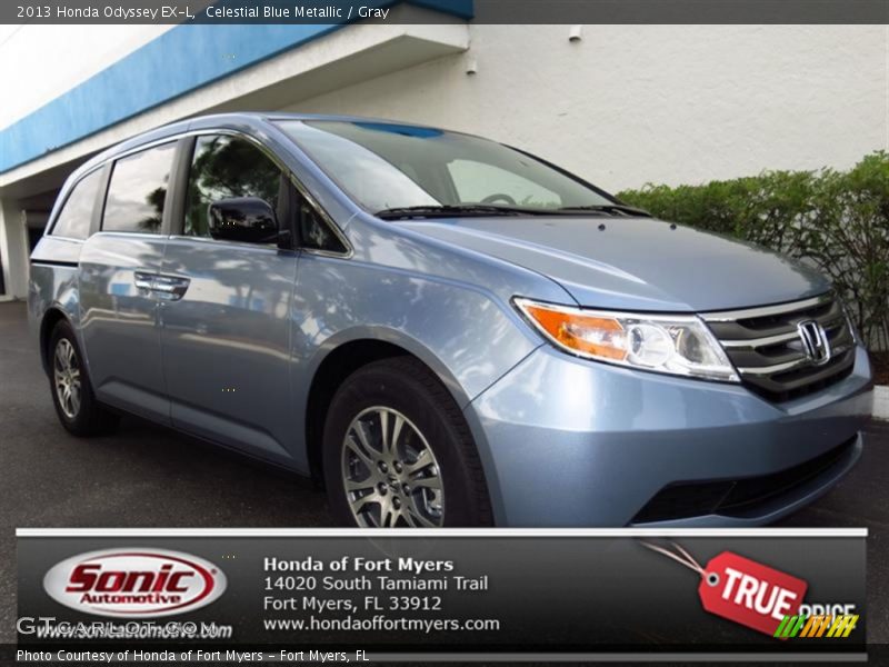 Celestial Blue Metallic / Gray 2013 Honda Odyssey EX-L
