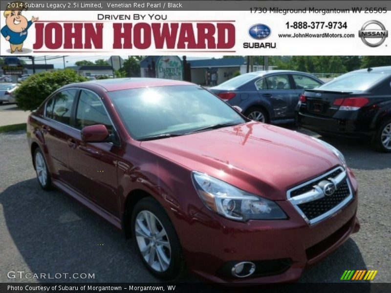 Venetian Red Pearl / Black 2014 Subaru Legacy 2.5i Limited