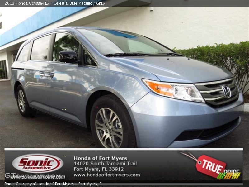 Celestial Blue Metallic / Gray 2013 Honda Odyssey EX