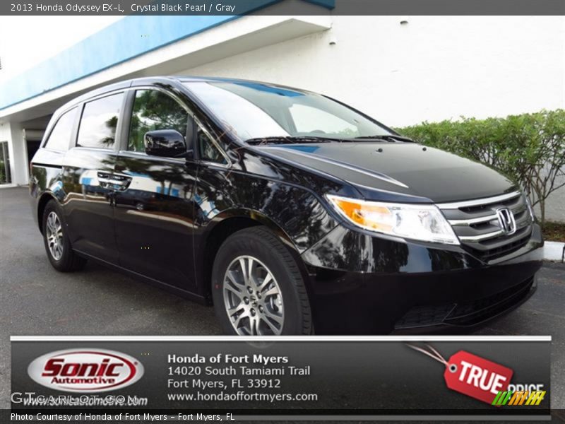 Crystal Black Pearl / Gray 2013 Honda Odyssey EX-L