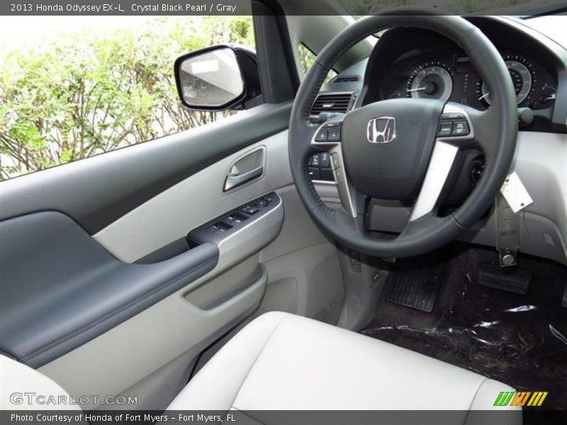 Crystal Black Pearl / Gray 2013 Honda Odyssey EX-L