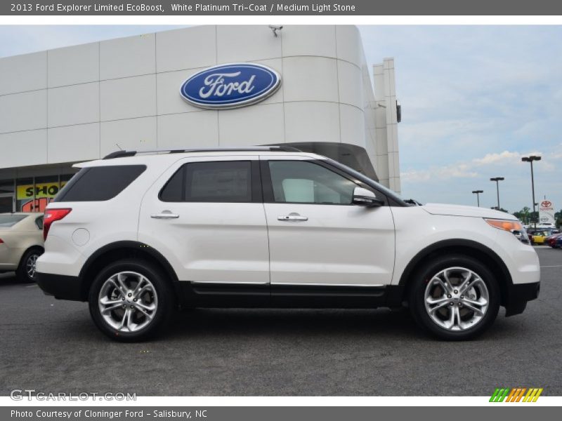 White Platinum Tri-Coat / Medium Light Stone 2013 Ford Explorer Limited EcoBoost