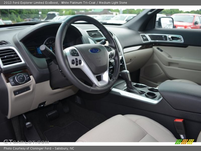 White Platinum Tri-Coat / Medium Light Stone 2013 Ford Explorer Limited EcoBoost