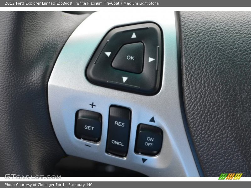 White Platinum Tri-Coat / Medium Light Stone 2013 Ford Explorer Limited EcoBoost