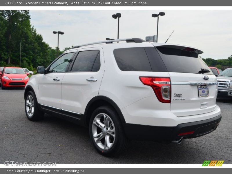White Platinum Tri-Coat / Medium Light Stone 2013 Ford Explorer Limited EcoBoost
