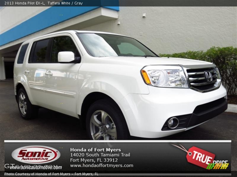 Taffeta White / Gray 2013 Honda Pilot EX-L