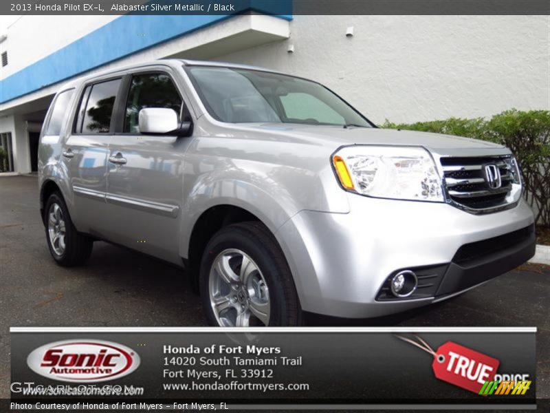 Alabaster Silver Metallic / Black 2013 Honda Pilot EX-L