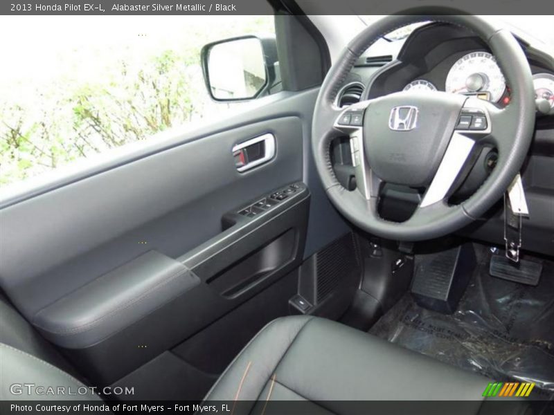 Alabaster Silver Metallic / Black 2013 Honda Pilot EX-L