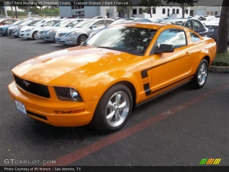 Grabber Orange / Dark Charcoal 2007 Ford Mustang V6 Premium Coupe