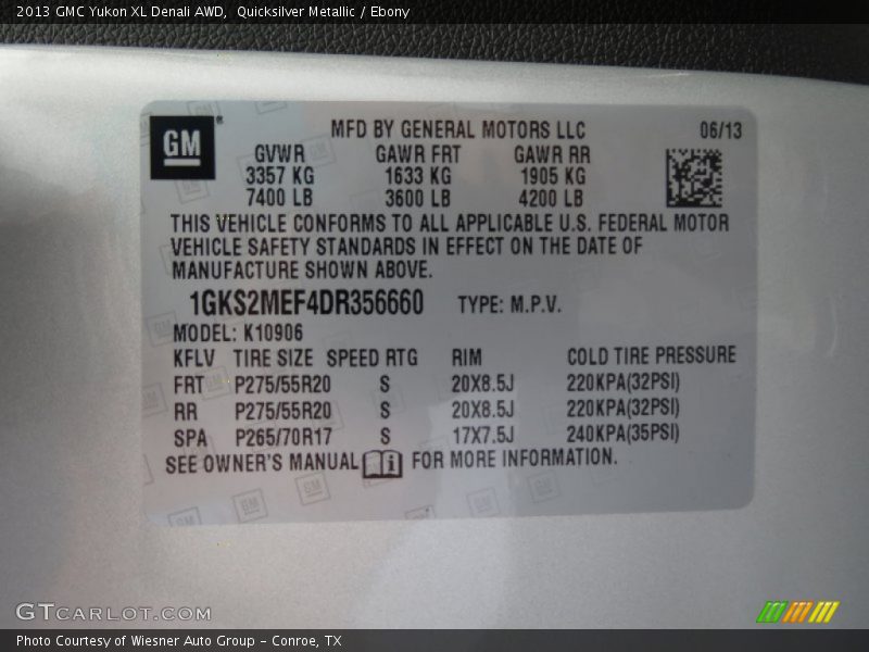 Quicksilver Metallic / Ebony 2013 GMC Yukon XL Denali AWD