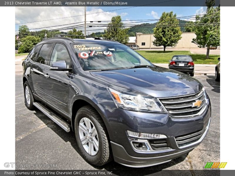 Atlantis Blue Metallic / Ebony/Mojave 2013 Chevrolet Traverse LT AWD