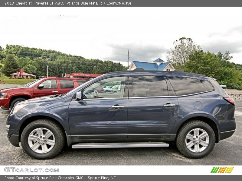 Atlantis Blue Metallic / Ebony/Mojave 2013 Chevrolet Traverse LT AWD