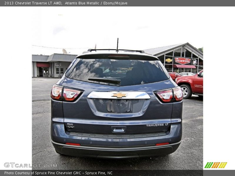 Atlantis Blue Metallic / Ebony/Mojave 2013 Chevrolet Traverse LT AWD