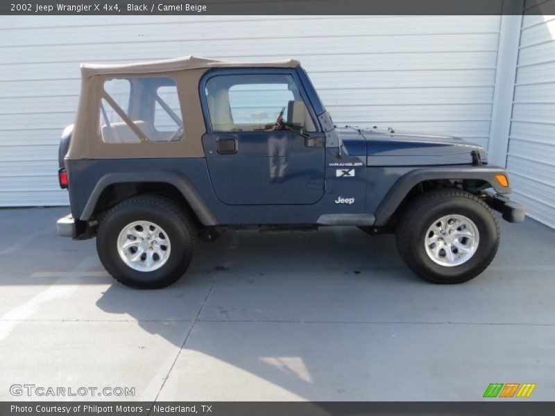 Black / Camel Beige 2002 Jeep Wrangler X 4x4