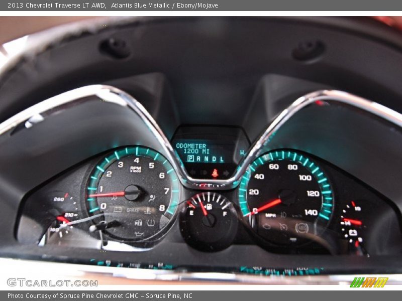 Atlantis Blue Metallic / Ebony/Mojave 2013 Chevrolet Traverse LT AWD