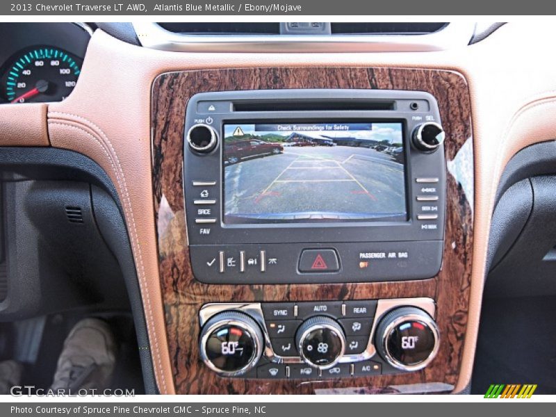 Atlantis Blue Metallic / Ebony/Mojave 2013 Chevrolet Traverse LT AWD