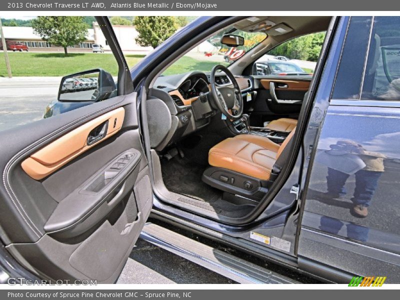 Atlantis Blue Metallic / Ebony/Mojave 2013 Chevrolet Traverse LT AWD