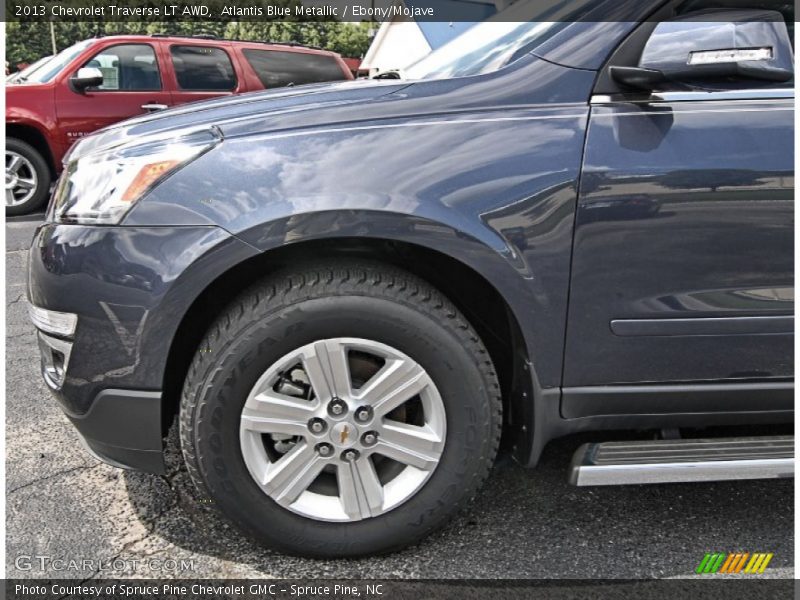 Atlantis Blue Metallic / Ebony/Mojave 2013 Chevrolet Traverse LT AWD