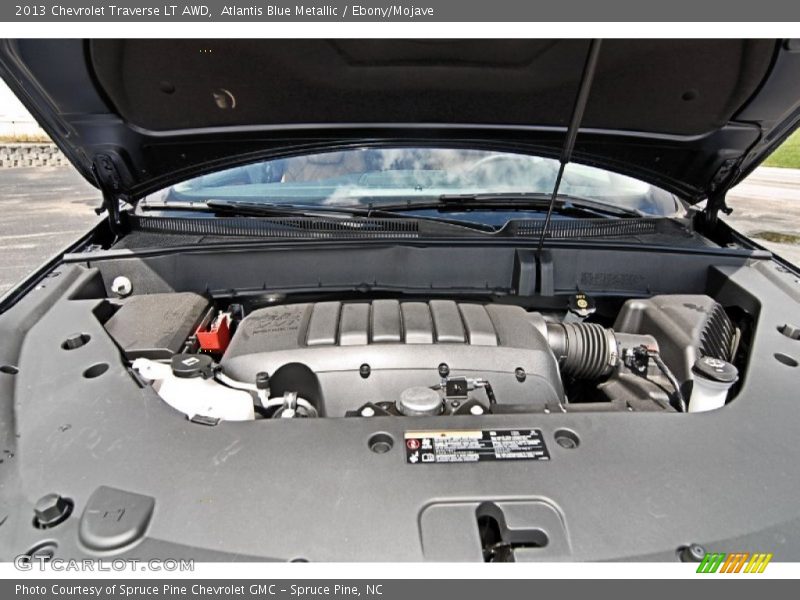 Atlantis Blue Metallic / Ebony/Mojave 2013 Chevrolet Traverse LT AWD