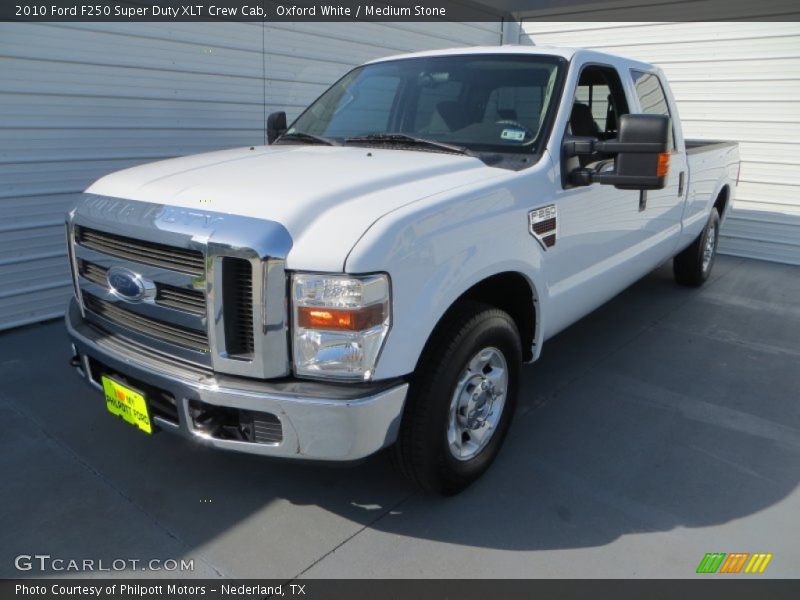 Oxford White / Medium Stone 2010 Ford F250 Super Duty XLT Crew Cab
