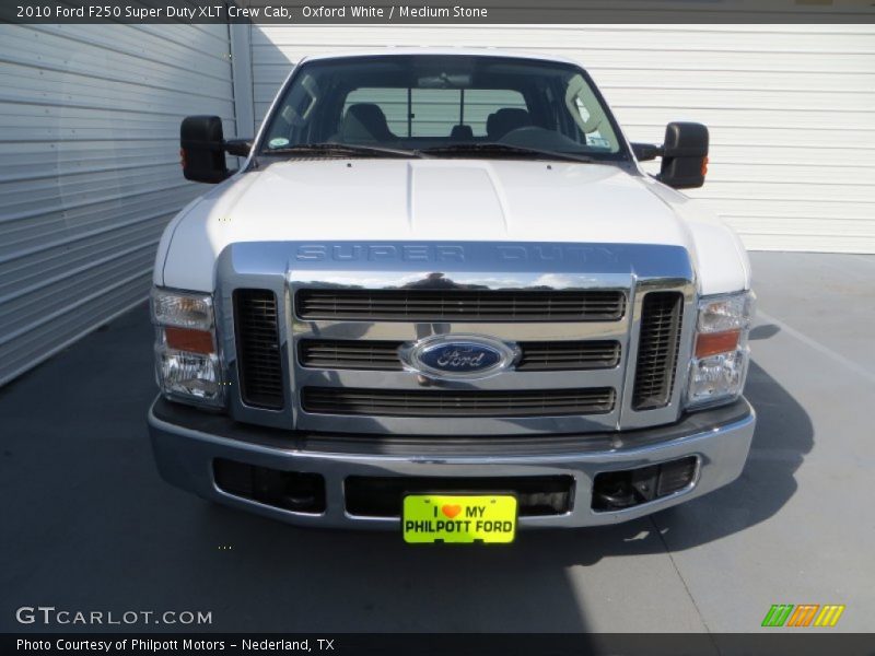 Oxford White / Medium Stone 2010 Ford F250 Super Duty XLT Crew Cab
