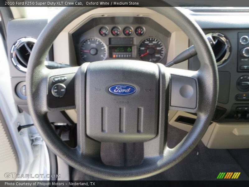 Oxford White / Medium Stone 2010 Ford F250 Super Duty XLT Crew Cab